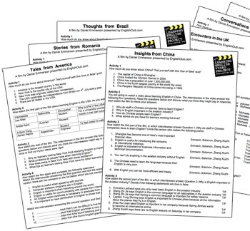 Learning English Video Project worksheets